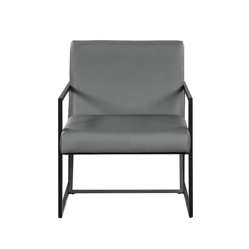 Luxembourg Gray Faux Leather Arm Chair