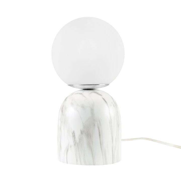 Gracie Mills Julien Ethereal Glow Frosted Glass Globe Resin Table Lamp
