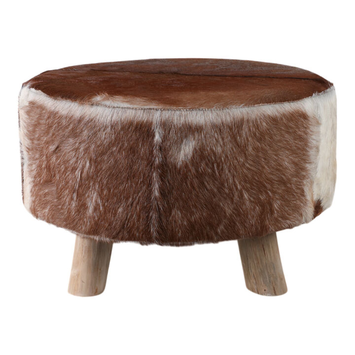 26x16 Cowhide Ottoman, Multi