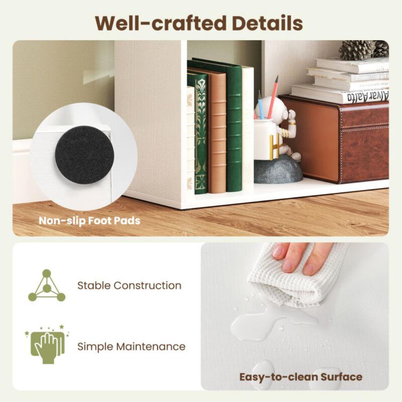 4-Tier Stair-Step Bookshelf with 6 Open Storage Cubes &ndash; Modern Display Rack for Home or Office