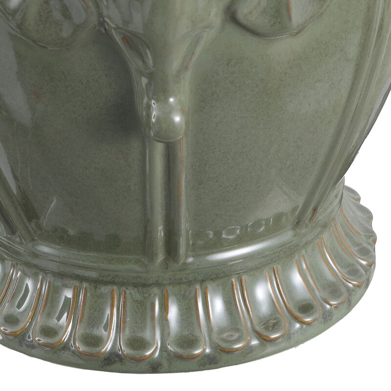 Anita 18" Classic Vintage Ceramic Indoor/Outdoor 4-Elephant Garden Stool