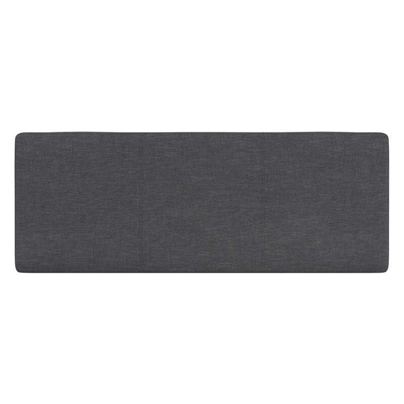 Avalon 48 inch Wide Contemporary Rectangle Storage Ottoman Bench in Slate Grey Linen Look Fabric, Assembled image number 5