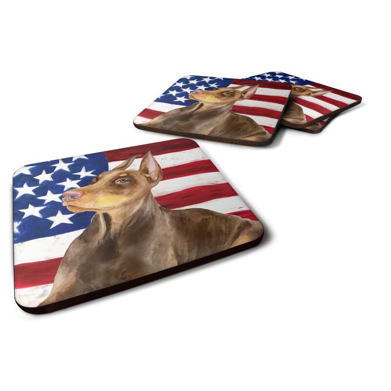 Caroline's Treasures Doberman Pinscher Patriotic Decorative coasters, Multicolor