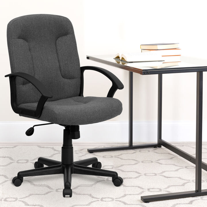 Garver Mid-Back Fabric Executive Swivel Office Chair with Nylon Arms