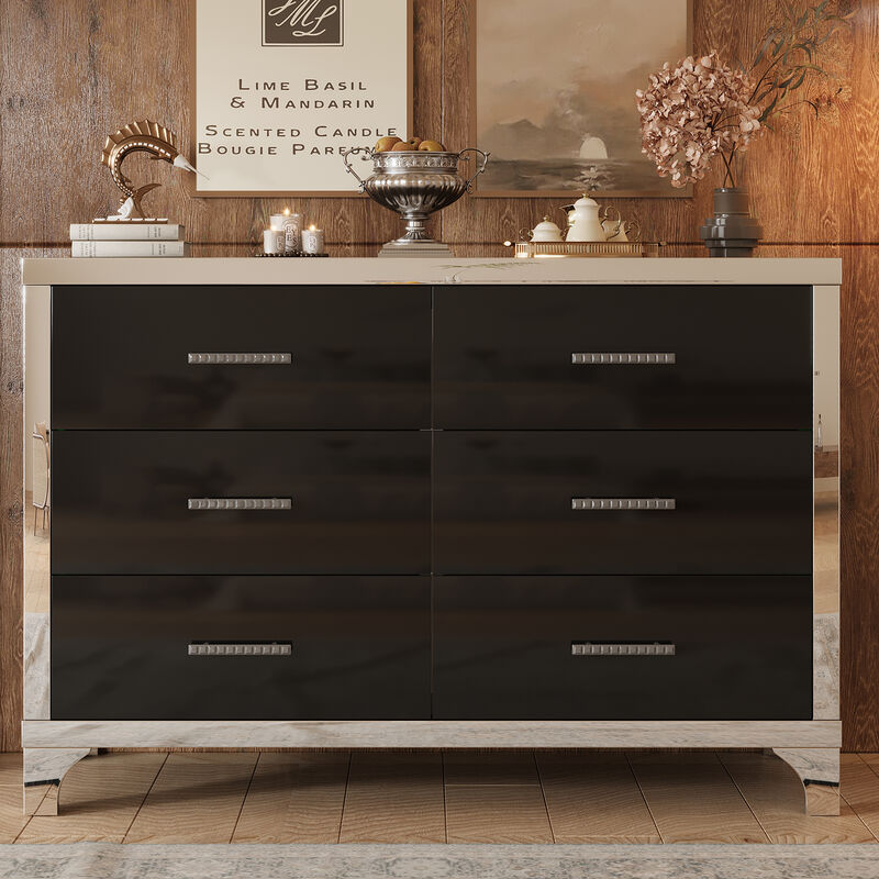 Merax Elegant High Gloss Dresser with Metal Handle