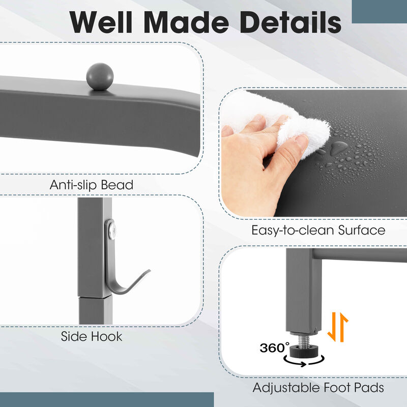 Free Standing Closet Organizer with Removable Drawers and Shelves-Gray