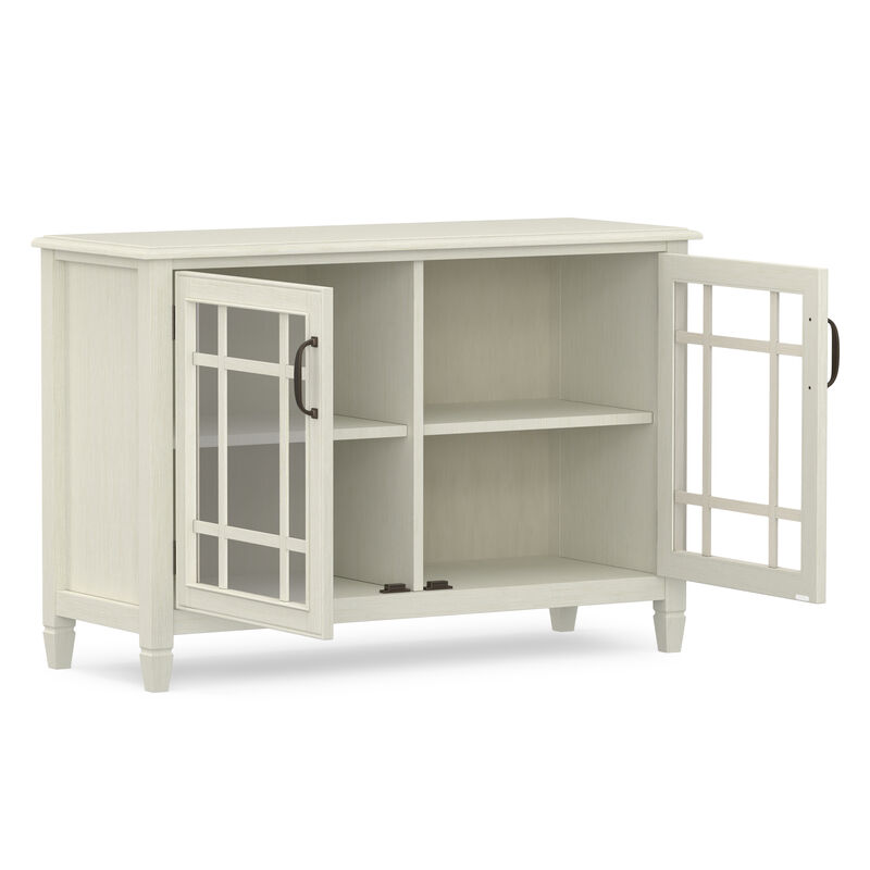 Connaught SOLID WOOD 46 inch Wide Traditional Low Storage Cabinet in Antique White image number 4