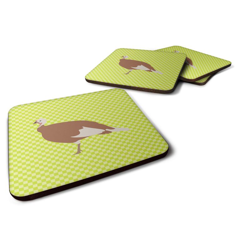 Caroline's Treasures Jersey Buff Turkey Hen Green Decorative coasters, 3.5, Multicolor