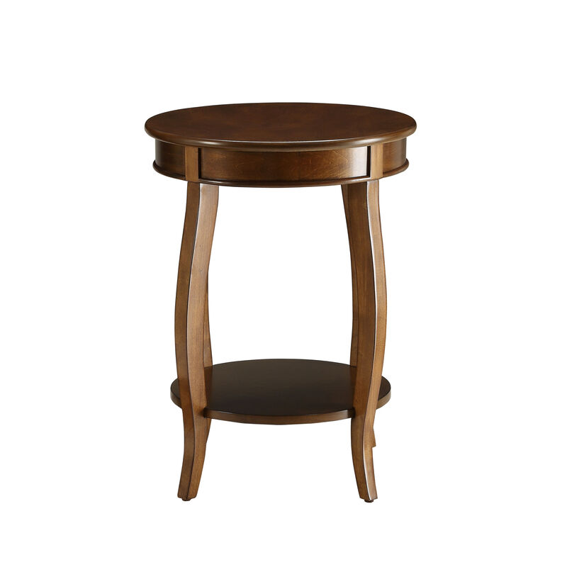 GOODSILO Elegant Round Leg Accent Table with Open Storage Shelf and Wooden Cabriole Leg Design image number 7