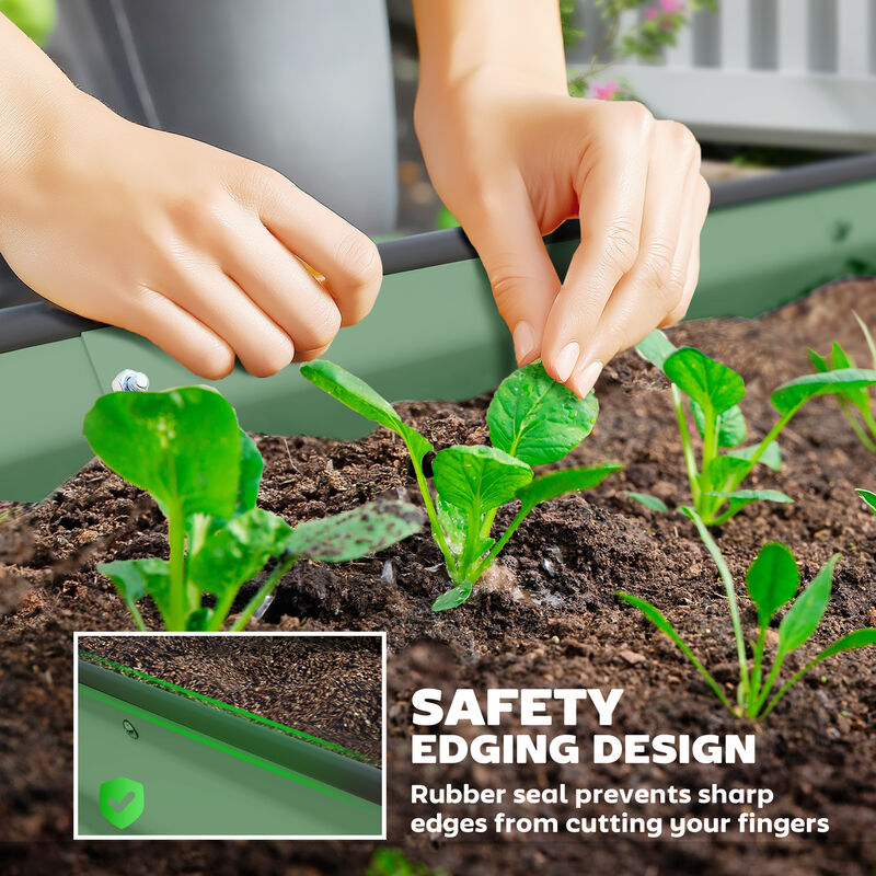 Hivvago 2-Piece Raised Garden Bed Set with Metal Stakes image number 5