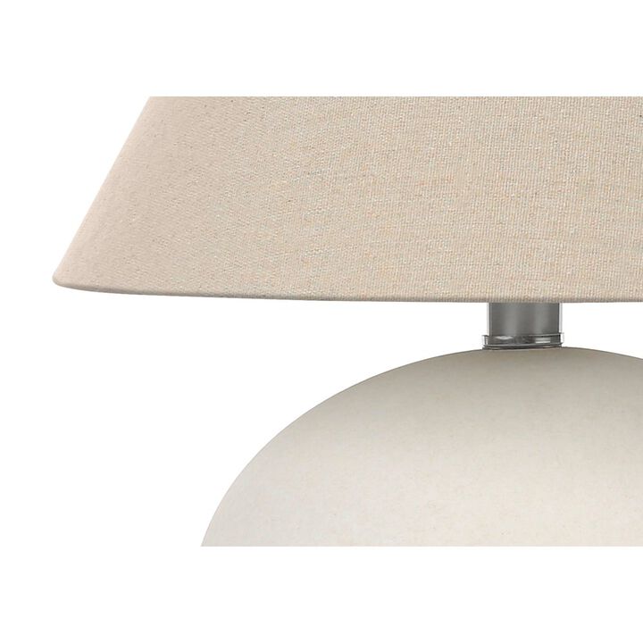 Lighting, 16"H, Table Lamp, Cream Shade, Cream Ceramic, Contemporary