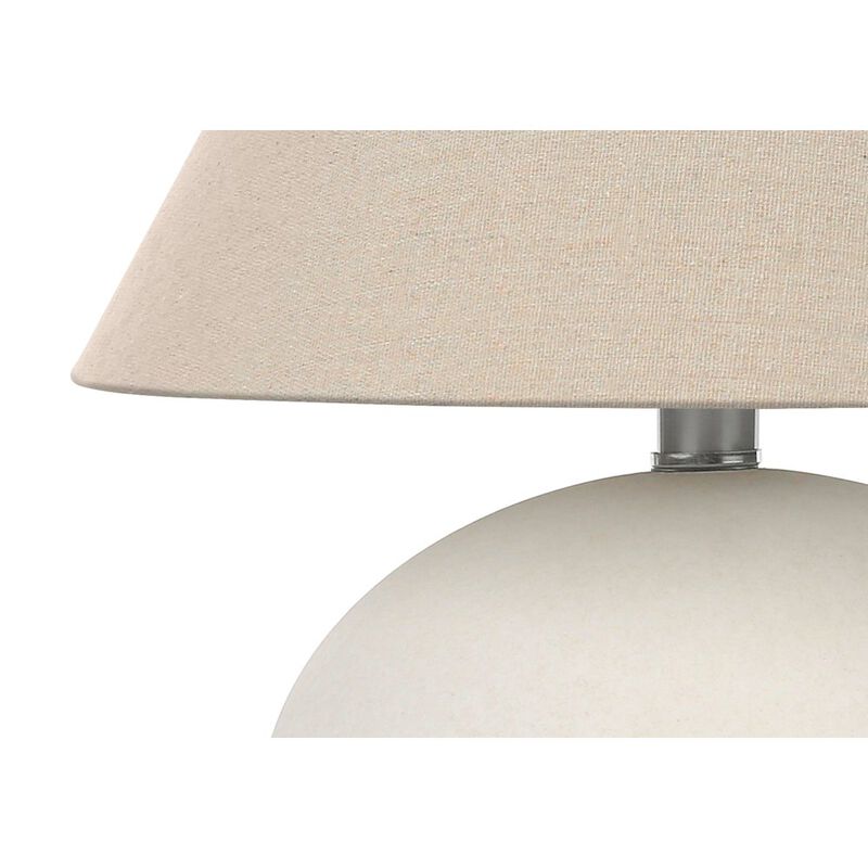 Lighting, 16"H, Table Lamp, Cream Shade, Cream Ceramic, Contemporary