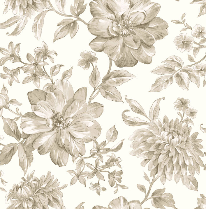 Gabriela Neutral Floral Wallpaper