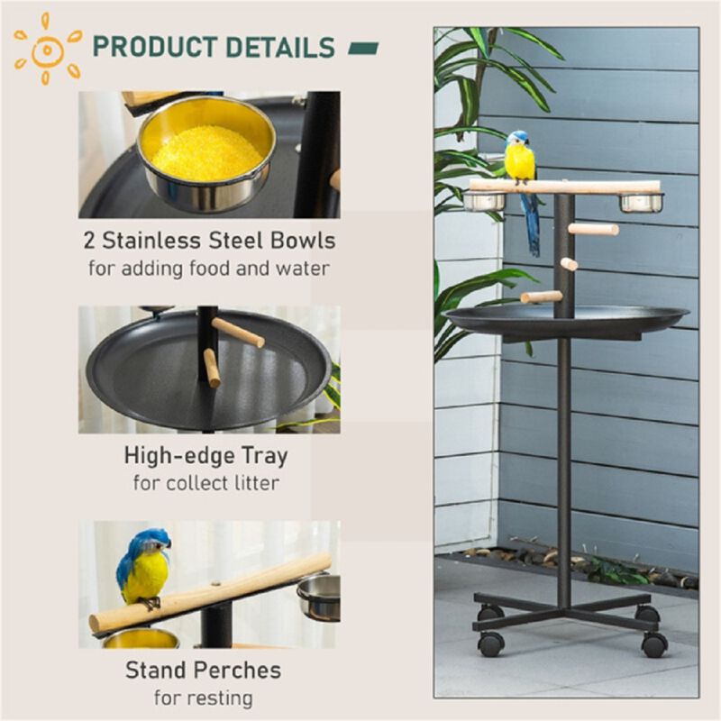 Multi-Level Bird Stand with Removable Perches, Ideal for Birds & Small Pets