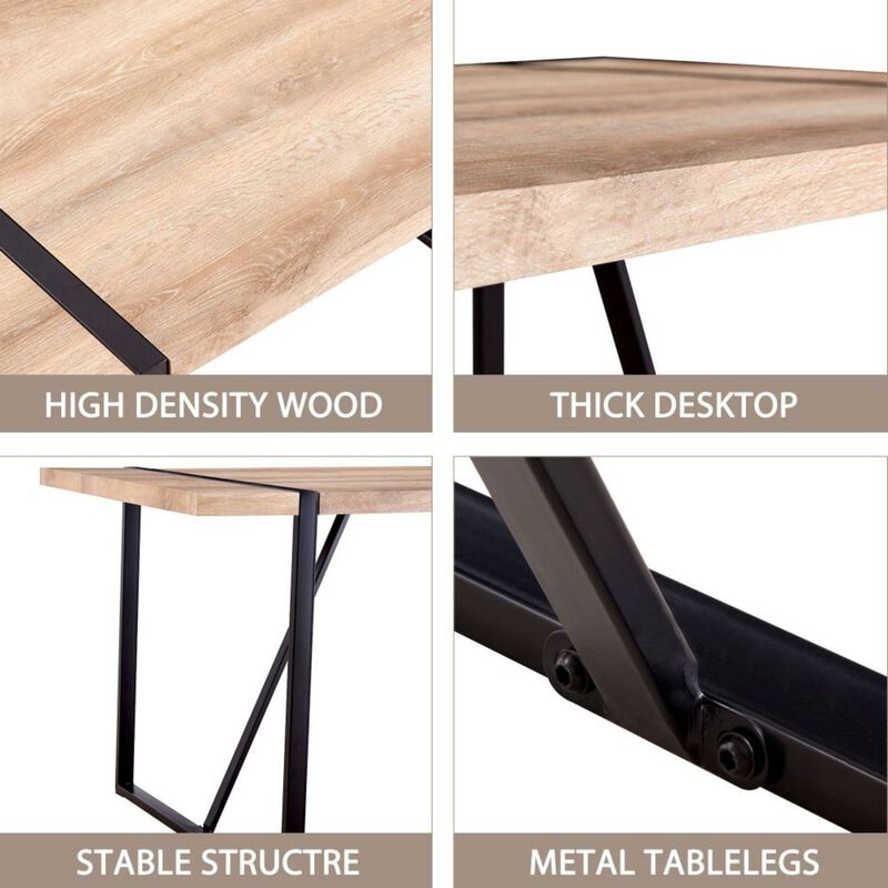 Dwifix Industrial Rectangular Dining Table image number 6