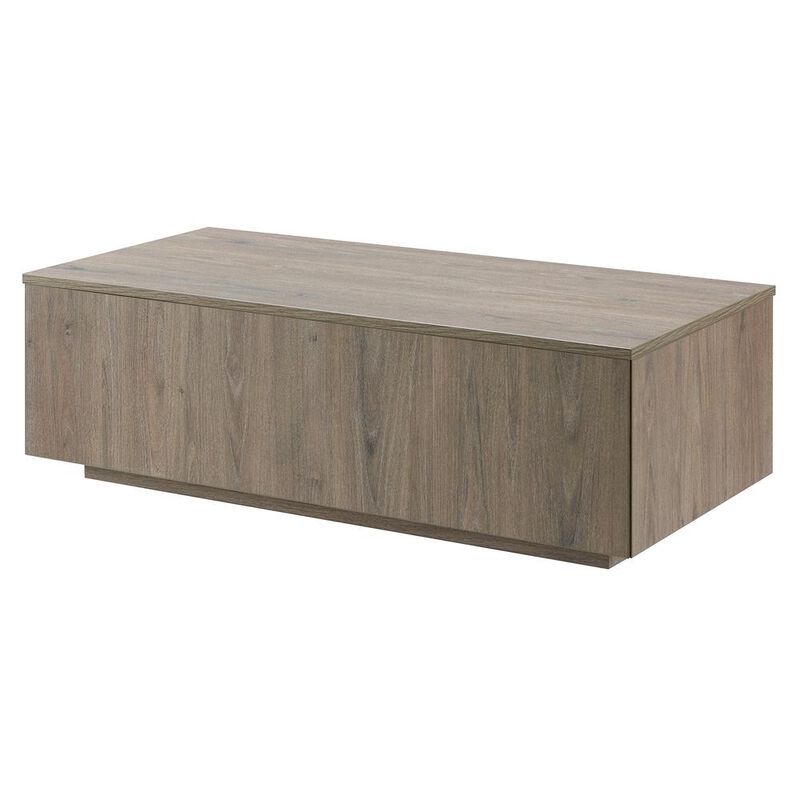 Hudson&Canal Paxton 48 Wide Rectangular Coffee Table in Antiqued Gray Oak
