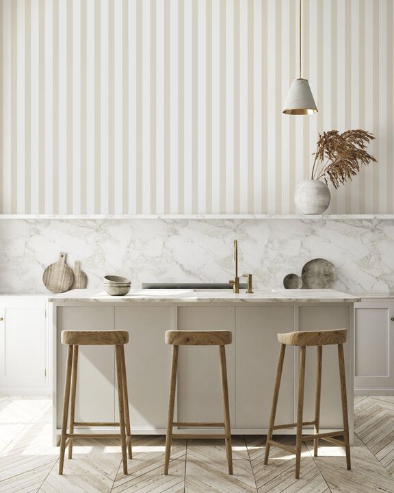 Style Sisters Thin Stripe Natural Beige Wallpaper SS21230
