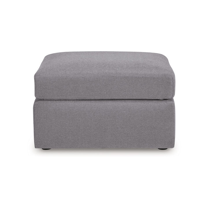 Meso Oversized Square Ottoman, Granite Gray Nuvella Polyester, 32 Inch - Benzara