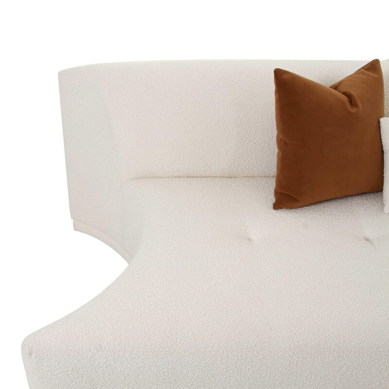 Casafoyer Fickle Cream Boucle Modular Armless Loveseat image number 4
