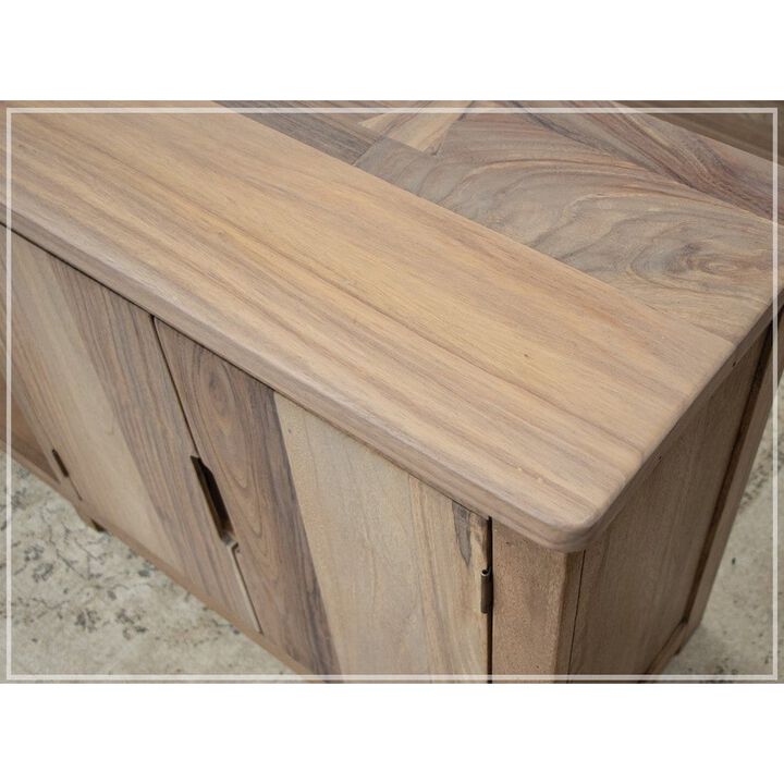 Crafters and Weavers Natural Parota Wood TV Stand- 93