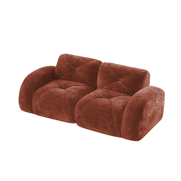 Merax 2-Seater Tufted Sofa Couches with boneless Loveseats Soft Velvet Fabric