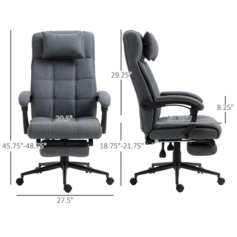 Dark Grey Executive Comfort: Reclining High-Back Swivel Chair