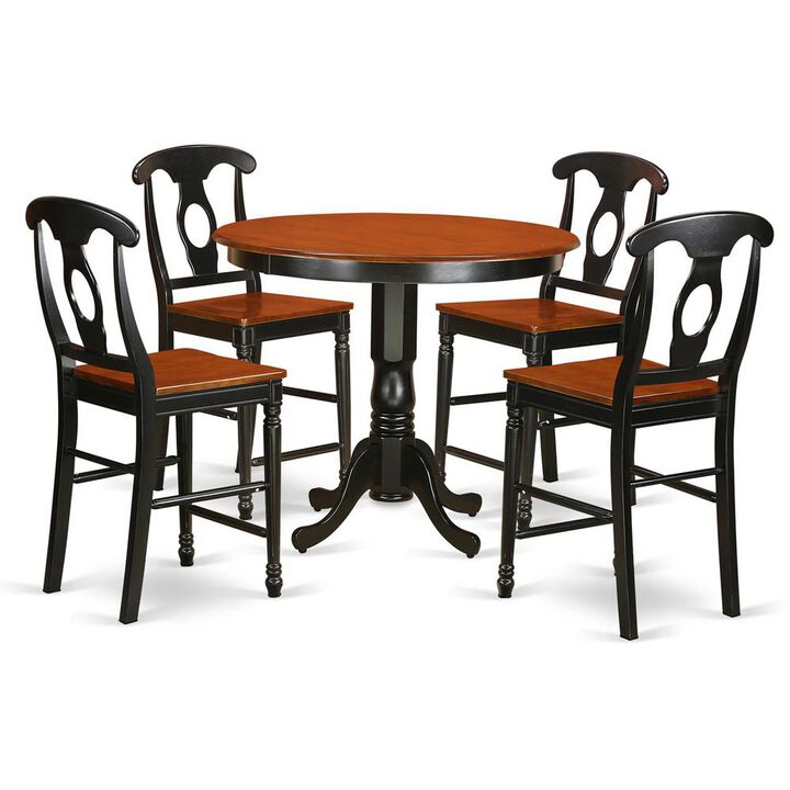 5 Pc counter height Table and chair set - high top Table and 4 Kitchen bar stool.