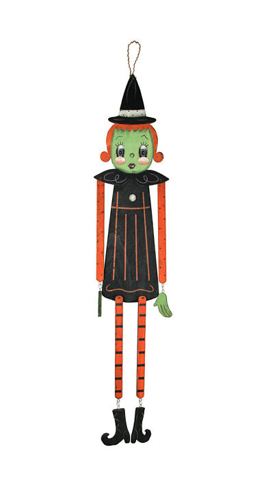 Johanna Parker Pumpkin Peeps Wooden Halloween Witch Wall Hanging Door Decor Art