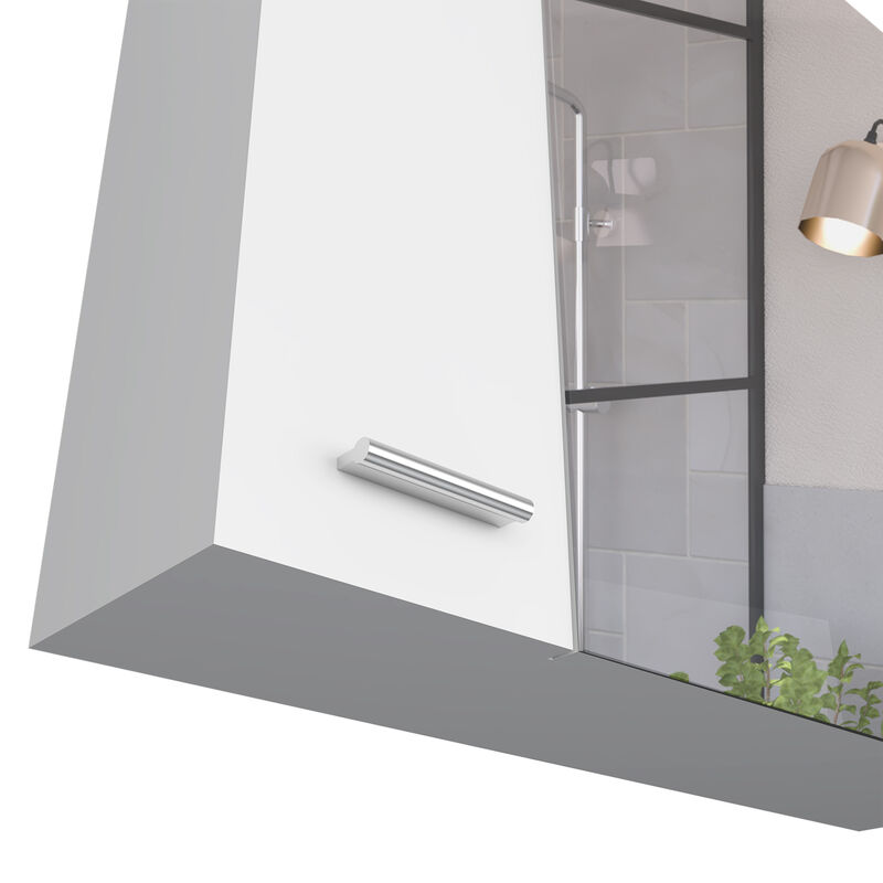 DEPOT E-SHOP Harbor Medicine Double Door Cabinet,Four Interior Shelves, Light Gray