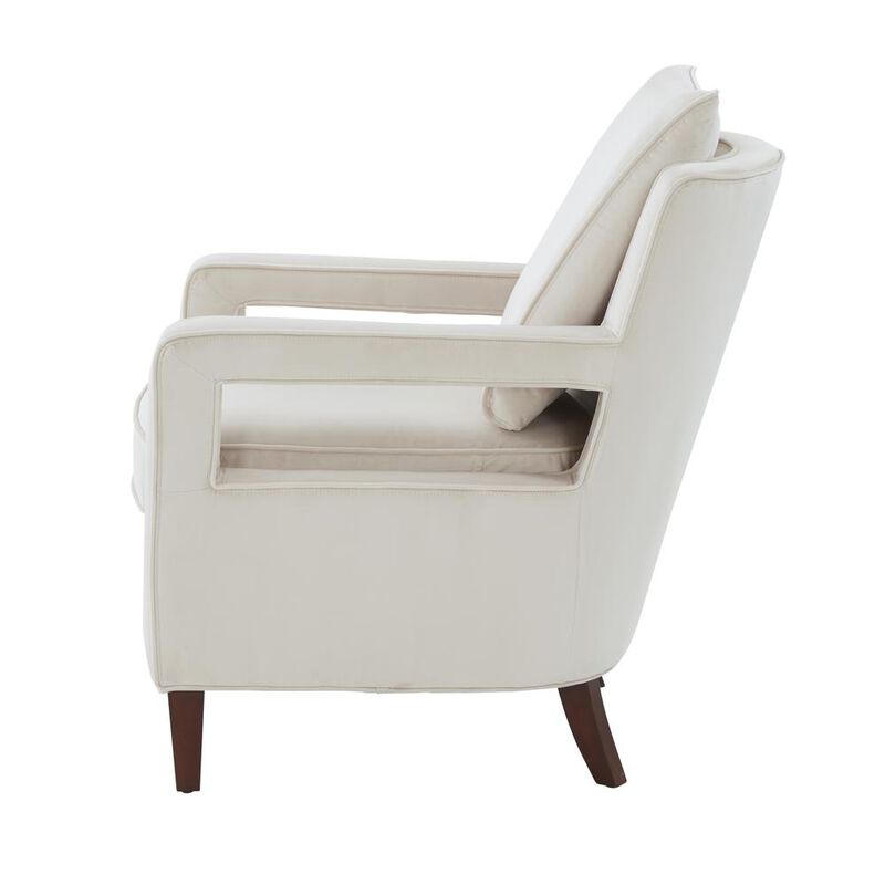 Comfort Pointe Questa Sea Oat Velvet Accent Arm Chair