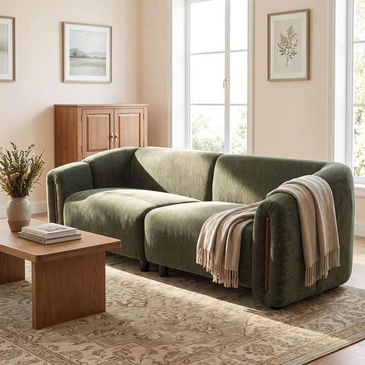 Vixba 87.4" Modern Curved Block Sofa