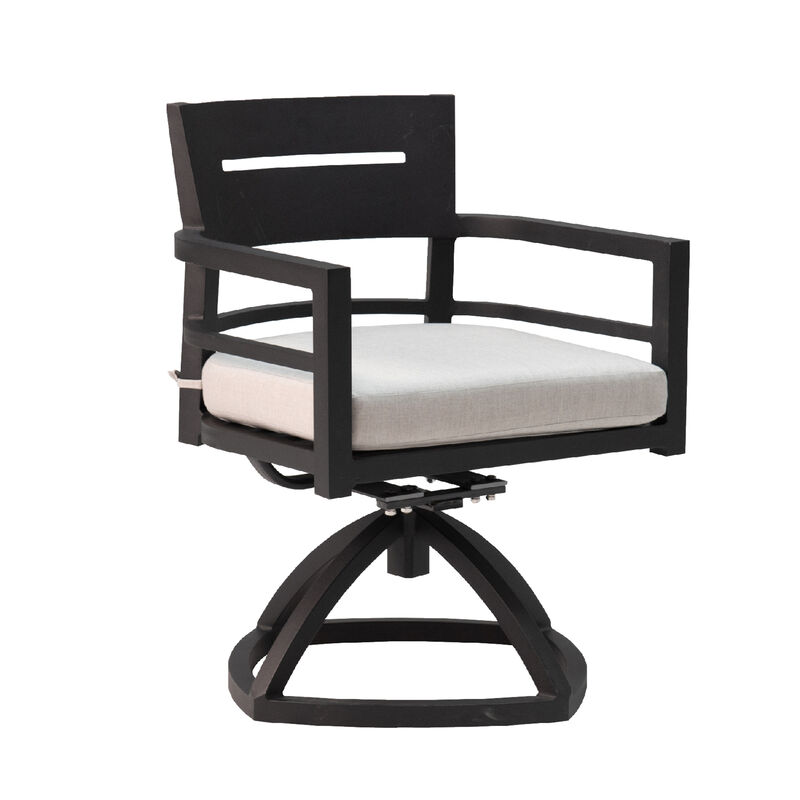 Aluminum Outdoor Patio Swivel Rockers with Plush Cushions (Set of 2)