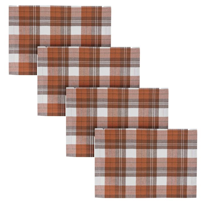 Park Designs Country Plaid Quilted Placemat 15" Dia Set Of 4