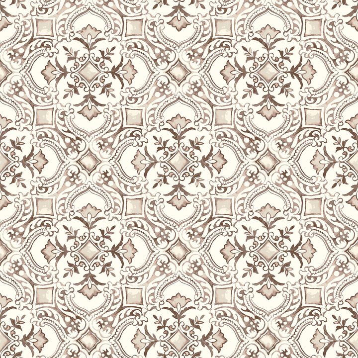 Marjoram Blush Floral Tile Wallpaper