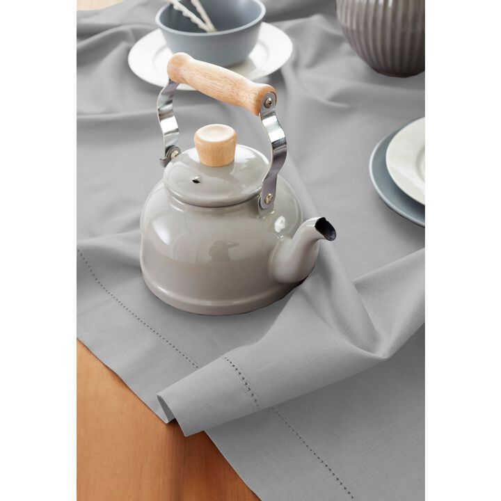 Cotton Linen Table Throw - Cotton Linen Hemstitch