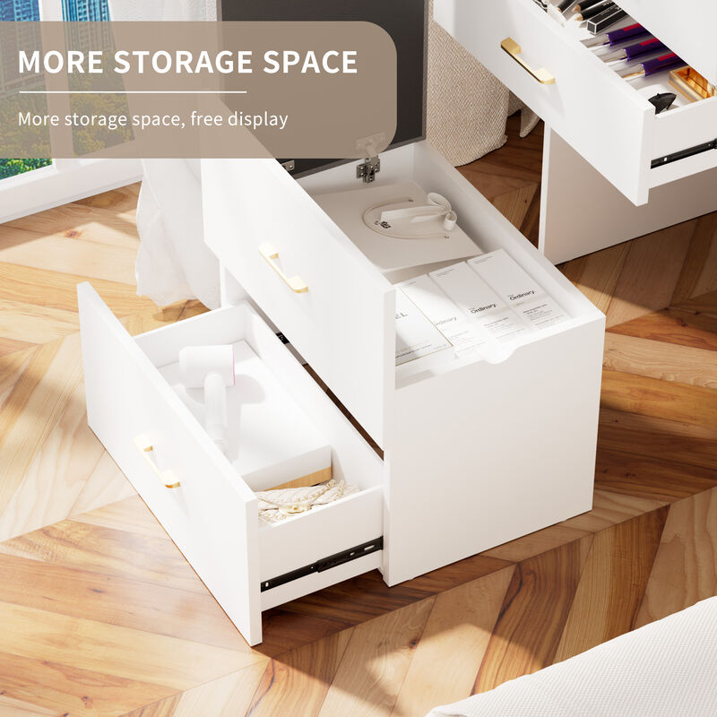 Relvap Vanity Desk with open Top Mirror image number 5