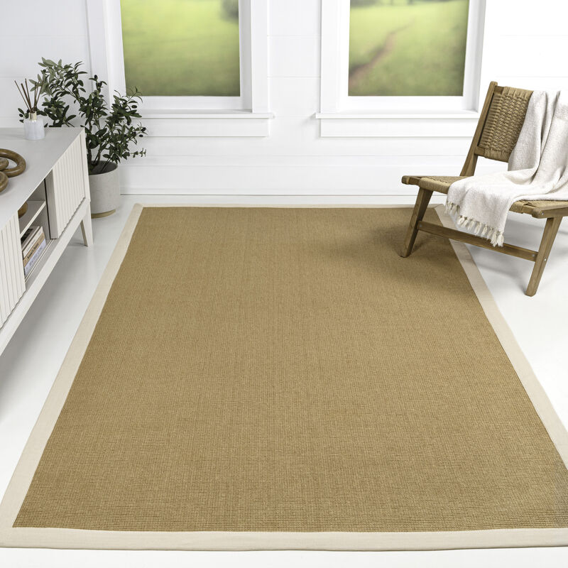 Camden Farmhouse Cottage Border Jute Area Rug image number 1