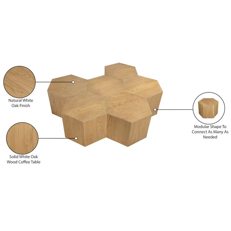 Meridian Furniture Eternal Natural Oak Wood 6pc. Modular Coffee Table