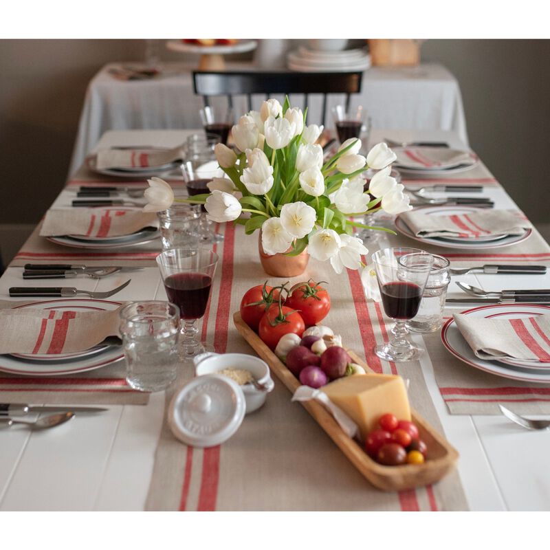 Solino Home 100% Pure Linen Table Runner - French Stripe