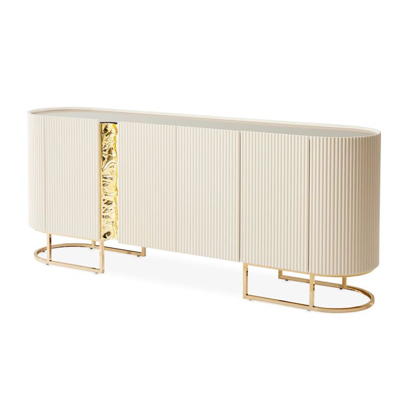Michael Amini Lisbon Console Table - Silken Matte Cream image number 0