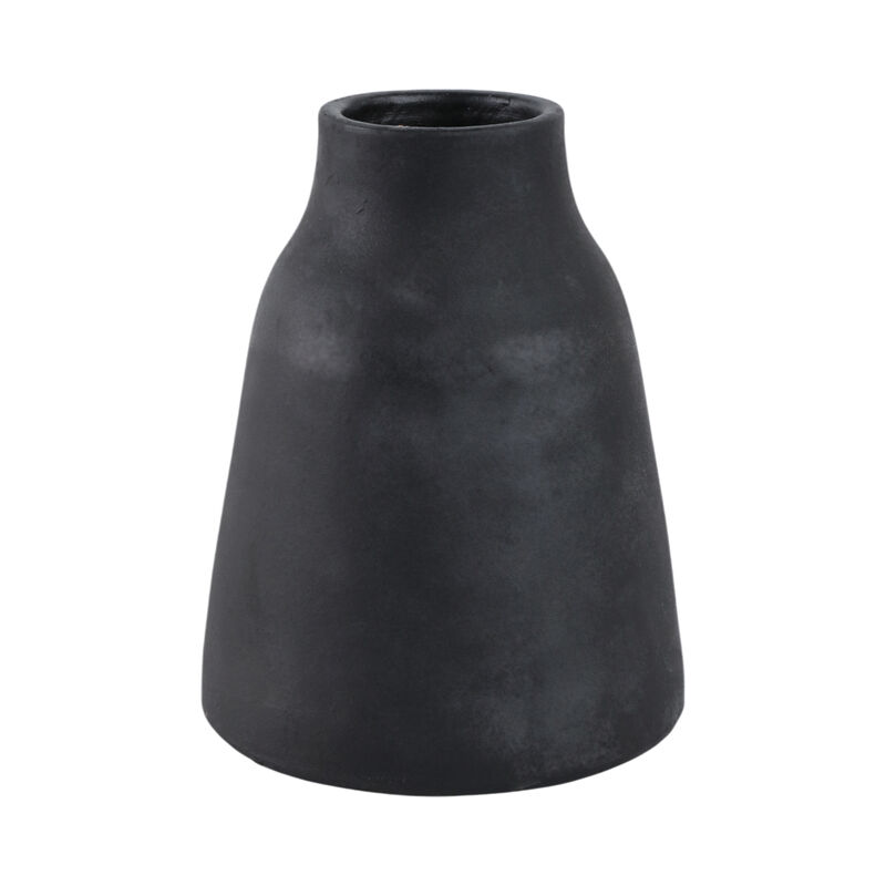 8x8" Terracotta Vase With Handle, Black image number 2
