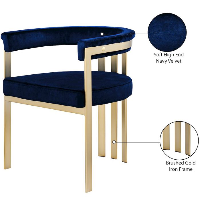 Meridian Furniture Marcello Navy Velvet Dining Chair, Set of 2