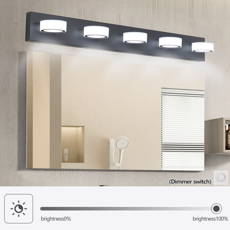 ELEMENT ACE Modern 5-Light LED Vanity Light Fixture, Wall Mounted Dimmable Indoor Lighting for Bathroom Mirror, Shower, Living Room and Dressing Room Use image number 7