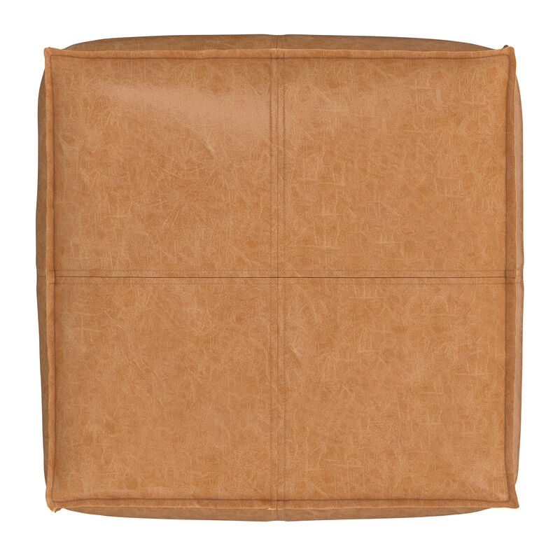 Simpli Home Brody 24W Square Top Stitch Pouf image number 3