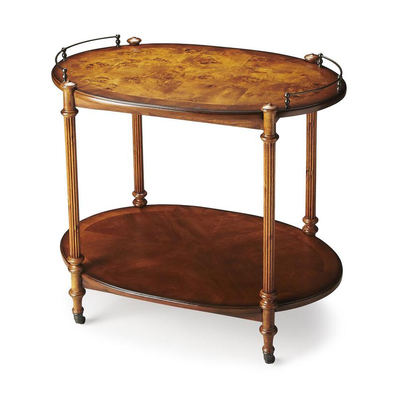 Butler Specialty Kathleen 2 Tier Bar Cart, Medium Brown image number 0