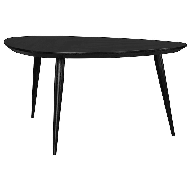 Plethoria Home Xander Black Triangular Solid Wood Coffee Table