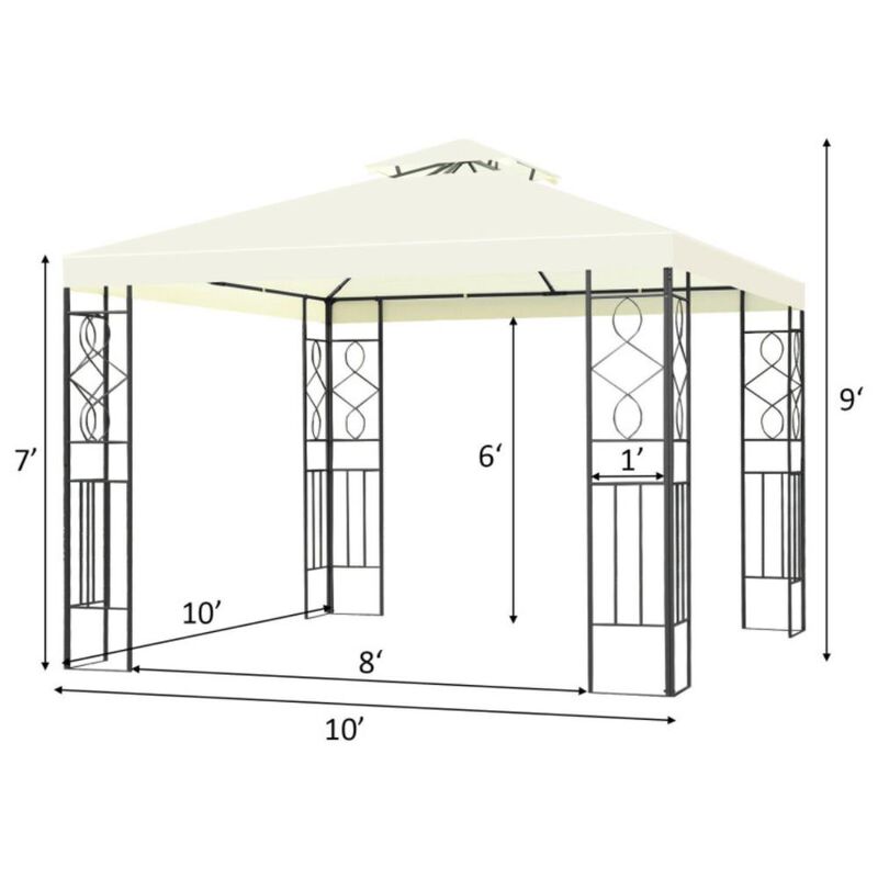 Hivvago 2 Tiers 10 x 10 Feet Patio Gazebo Canopy Tent