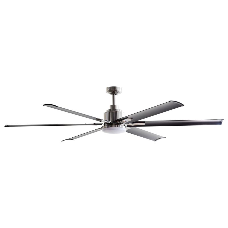 72 in. Modern Integrated LED Brushed Chrome Ceiling Fan with Light and Remote