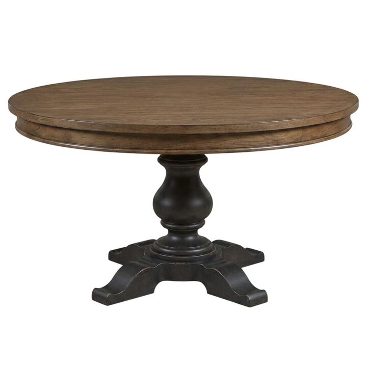 Liberty Furniture Opt Pedestal Table in Poplar & Rubberwood Solids w/ White Oak Veneers