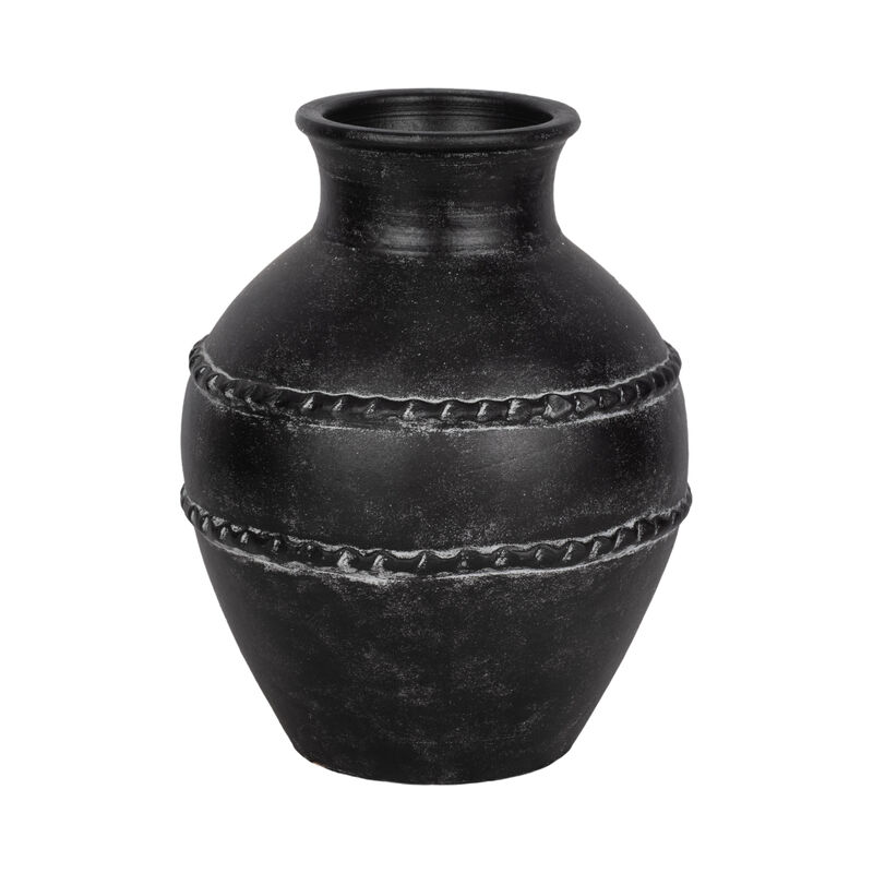 14" Terracotta Vase, Black image number 2